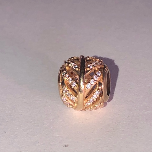 Retired Pandora Solid 14k Lite as a Feather Charm 585 Ale - Picture 3 of 5